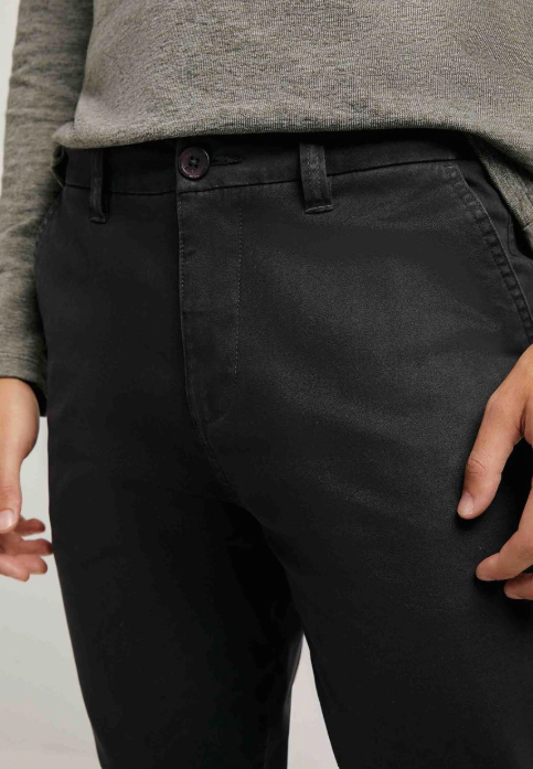 Calça Básica Hering Chino Slim Em Sarja Com Elastano Masculina - Cinza