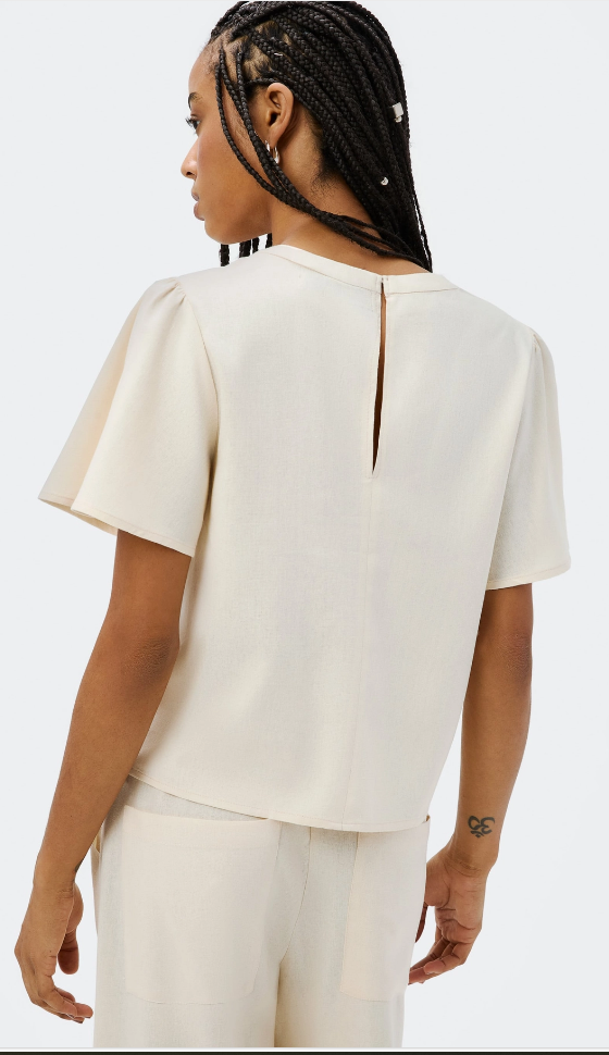 Blusa Hering Manga Godê Com Linho Feminina - Creme