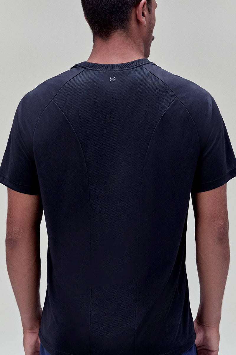 Camiseta Esportiva Hering Recorte Texturizado Masculina - Preta