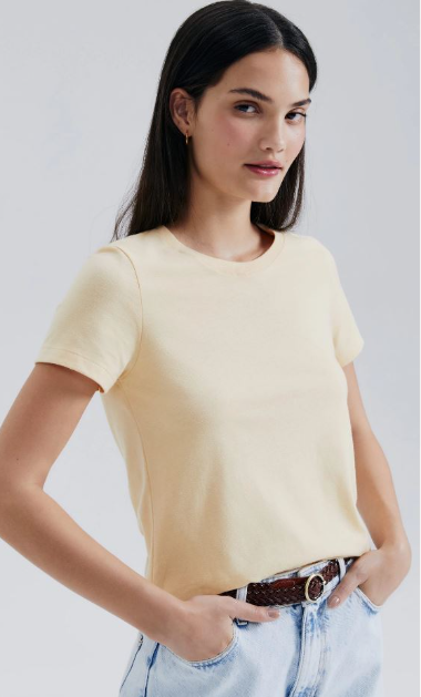 Blusa Hering Básica Slim Feminina - Amarela