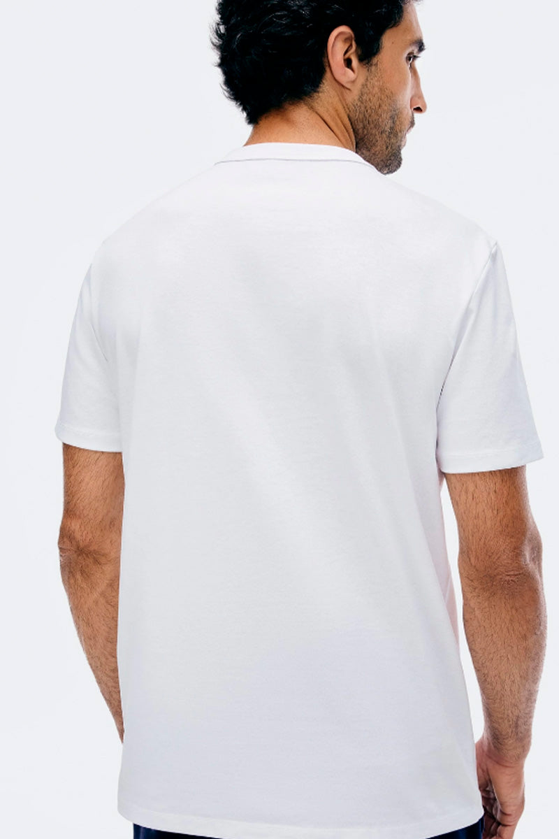 Camiseta Básica Hering Areia Em Algodão Peruano Masculina - Branca