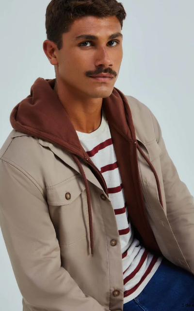 Jaqueta Moletom Peluciado Hering Masculina - Marrom