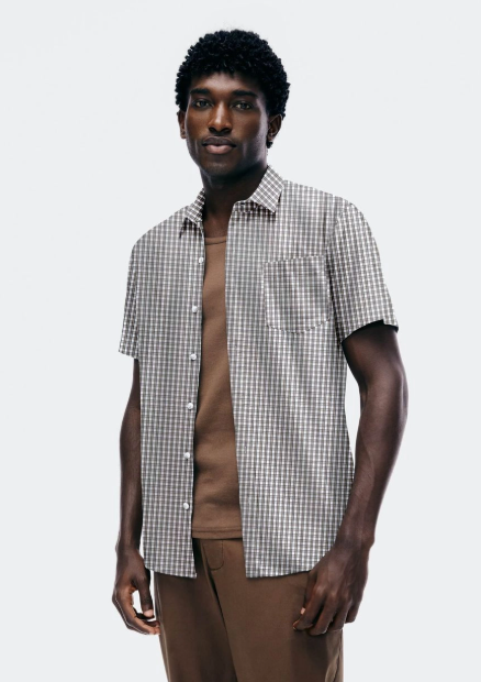 Camisa Slim Hering Manga Curta Masculina - Xadrez
