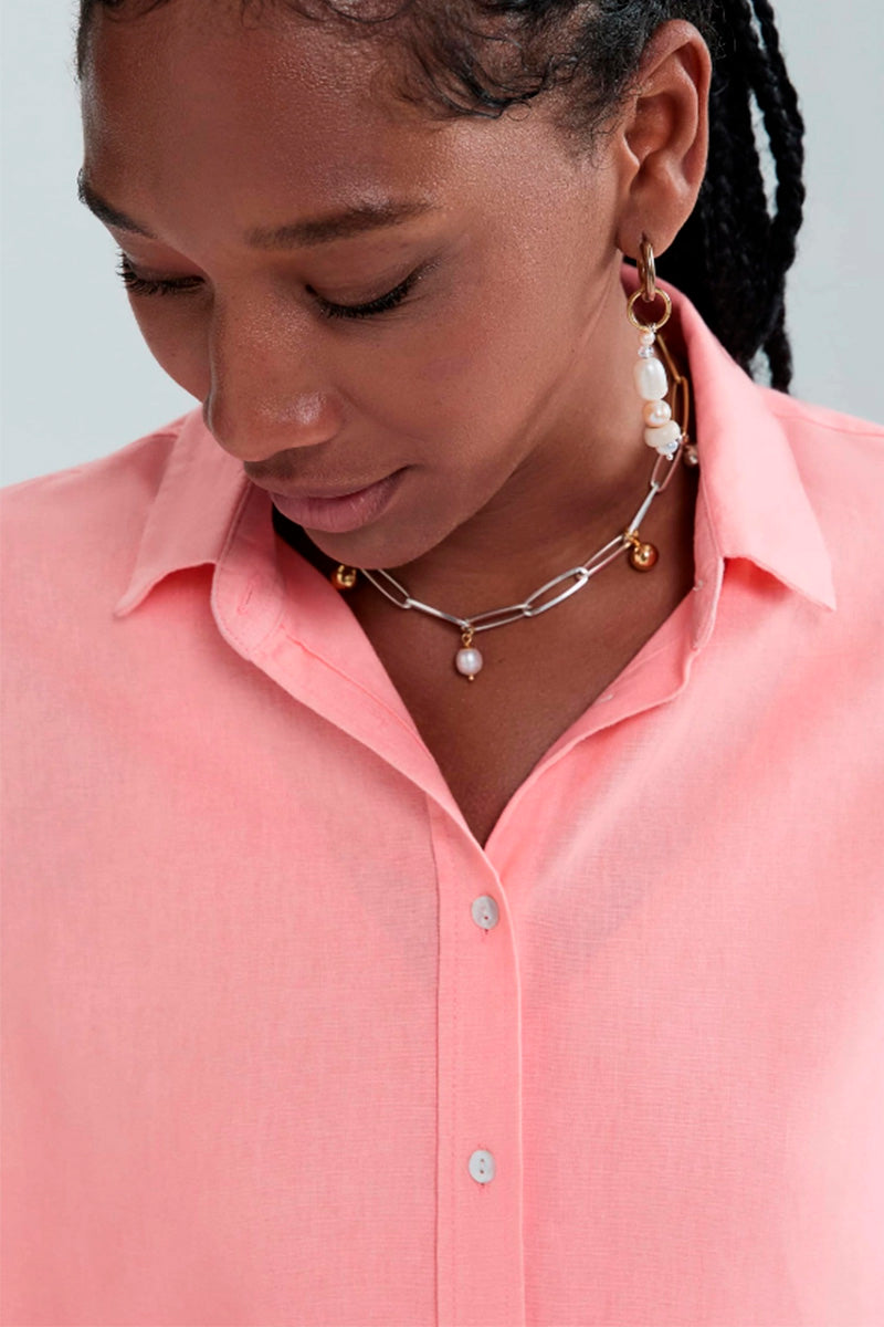 Camisa Oversized Hering Feminina - Salmão