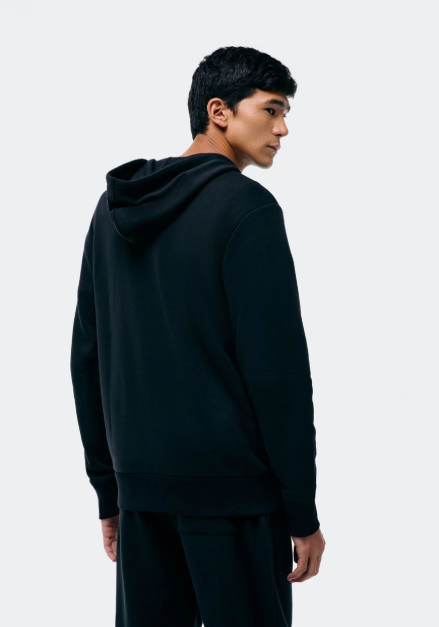 Jaqueta Hering Básica Regular em Moletom Peluciado Masculino - Preto