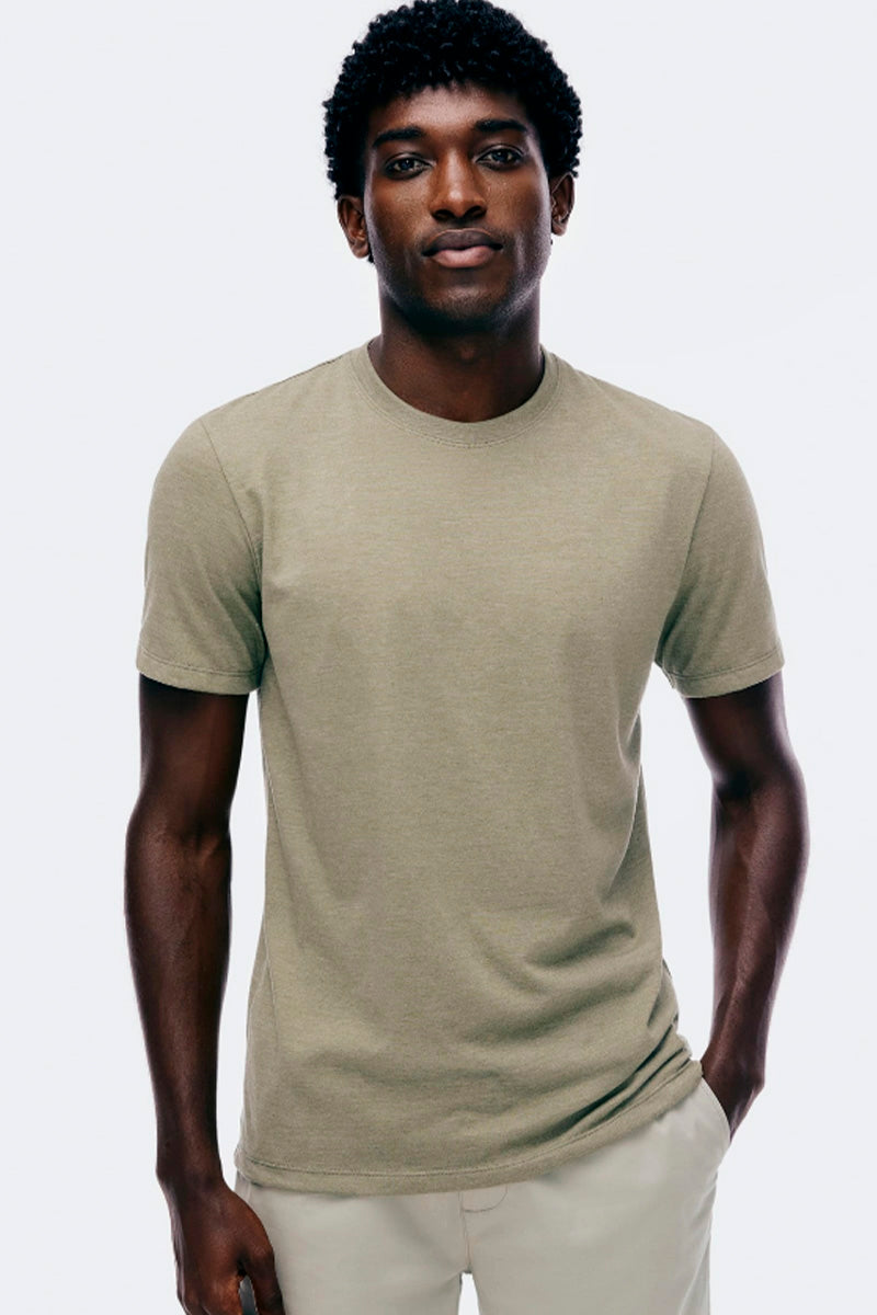 Camiseta Básica Hering World Malha Flamê Masculina - Verde