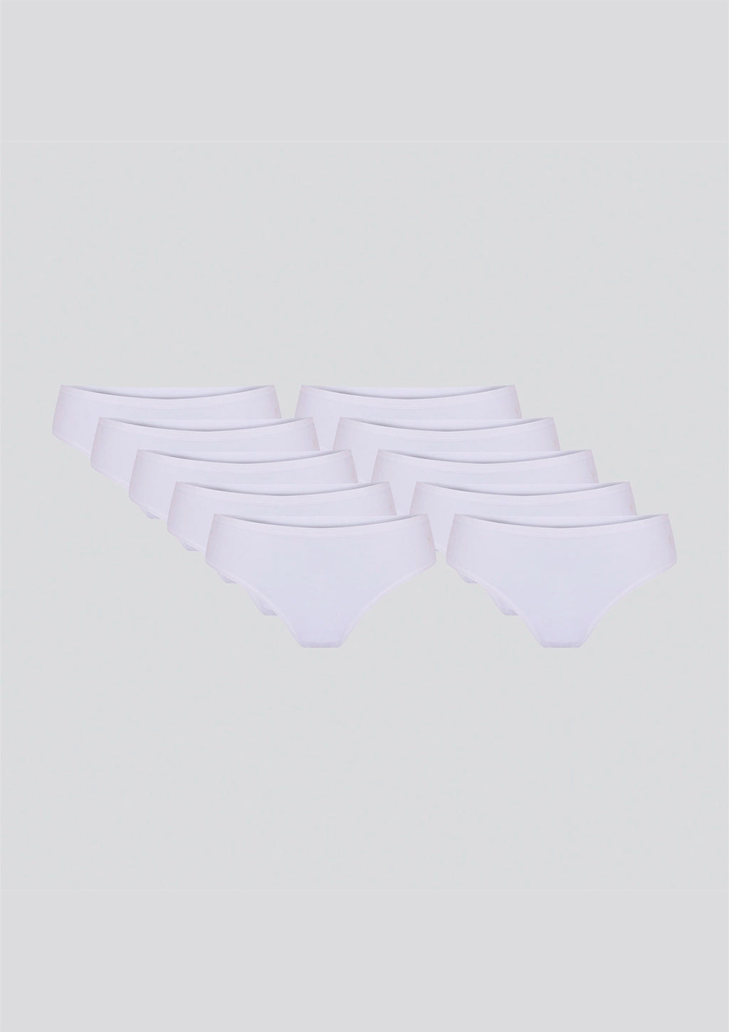 Kit 10 Calcinhas Biquíni Algodão Hering - Branco