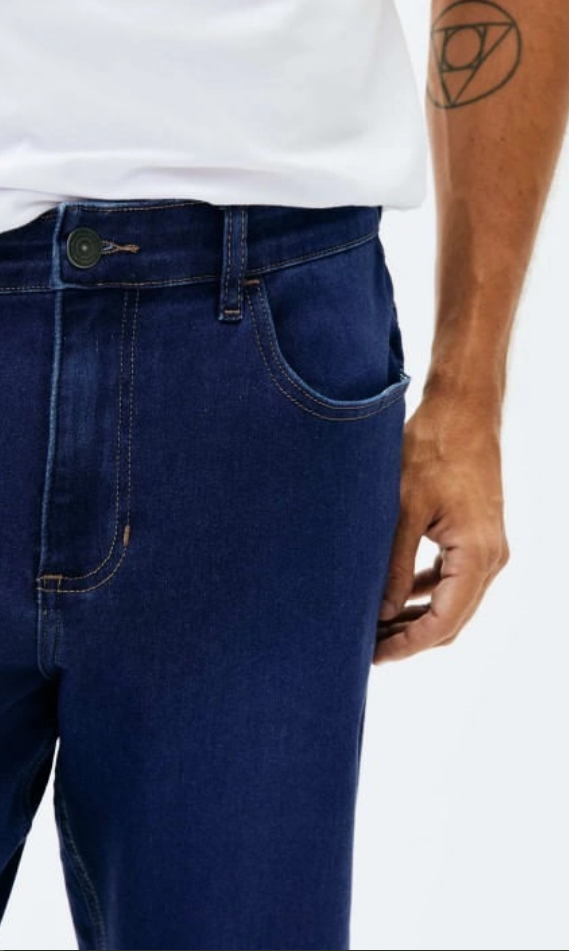 Calça Jeans Hering Reta Soft Touch Masculina - Azul