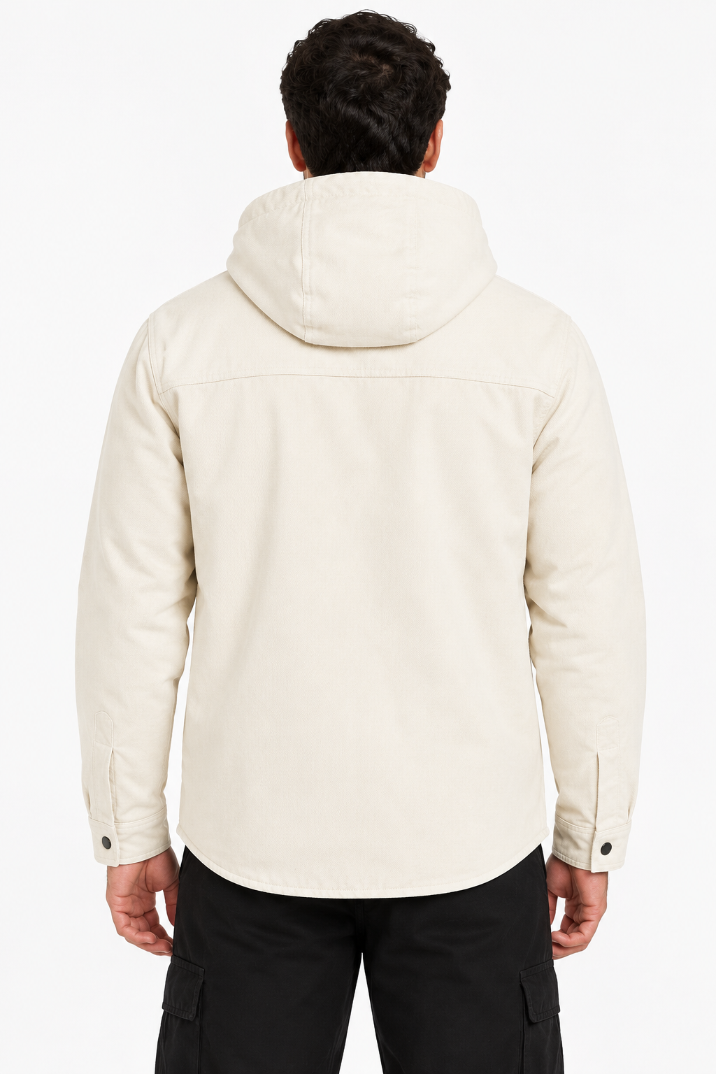 Jaqueta de Sarja com Capuz Yacht Masculina - Off White