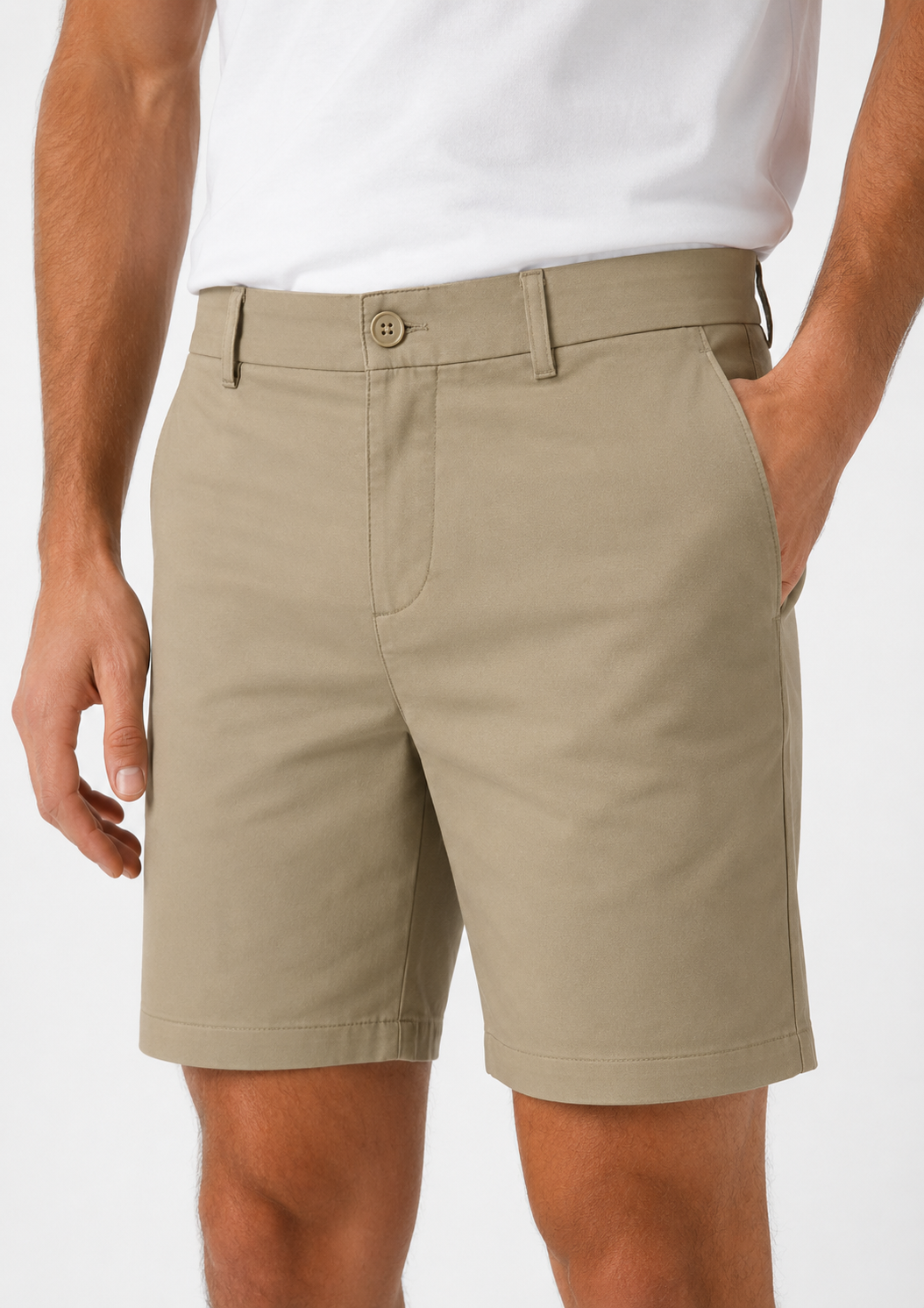 Bermuda Masculina Sarja Arrow com Elastano - Bege