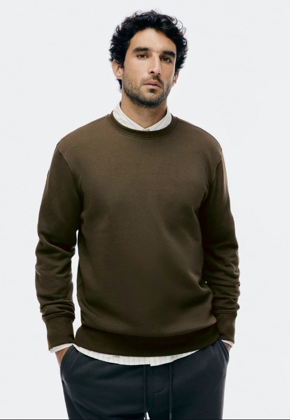 Blusão Básico Hering Masculino Em Moletom Peluciado - Marrom