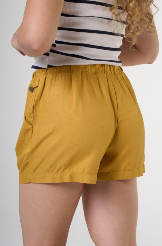Shorts Básico Hering Em Viscose Feminino - Amarelo