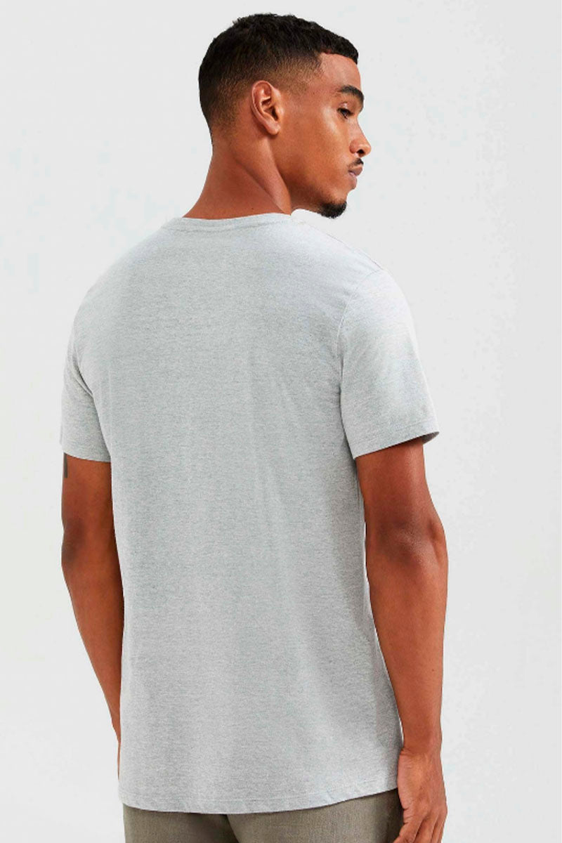 Camiseta Básica Hering World Malha Flamê Masculina - Cinza