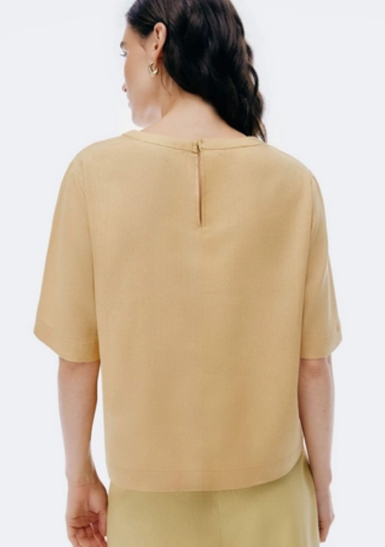 Blusa Linho Bege Hering Feminina