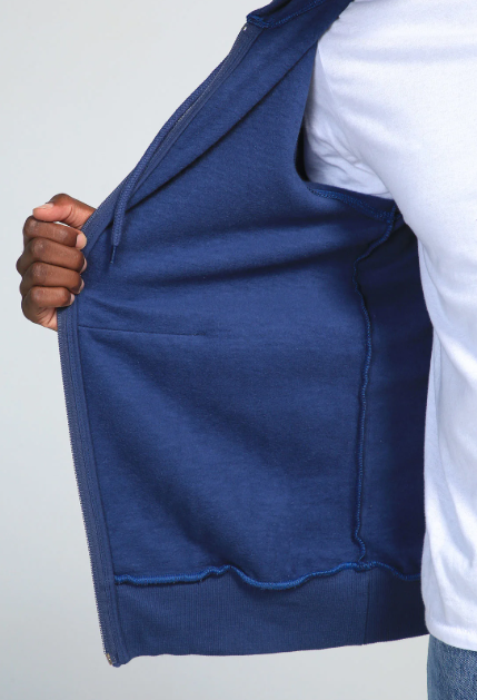 Blusa de Moletom Hering Aberta  Lisa Masculina  - Azul