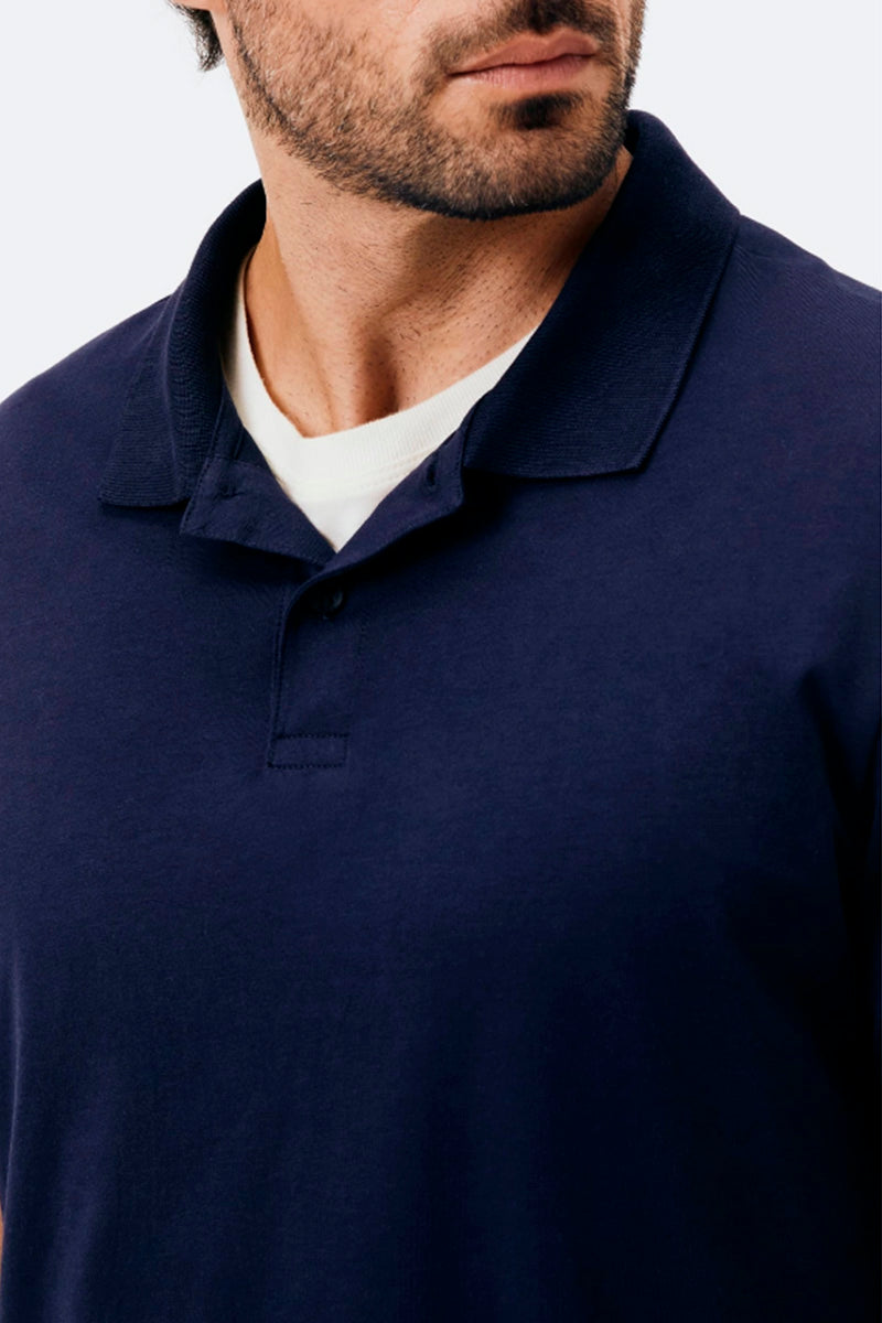 Camisa Polo Hering Básica Pima Masculina - Azul