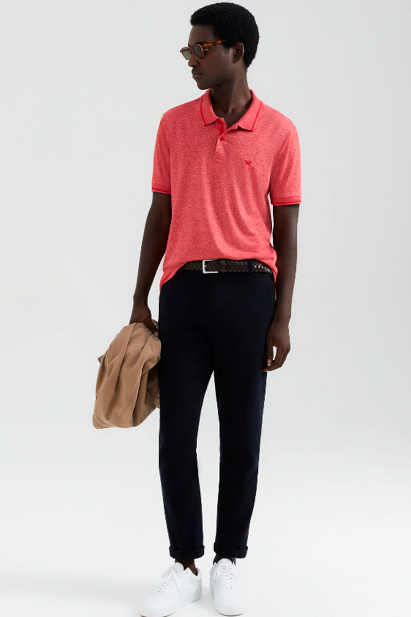 Camisa Polo Hering Em Malha Texturizada Masculina - Vermelha