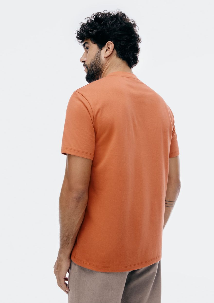 Camiseta Hering Comfort Super Cotton Com Estampa Masculina - Laranja