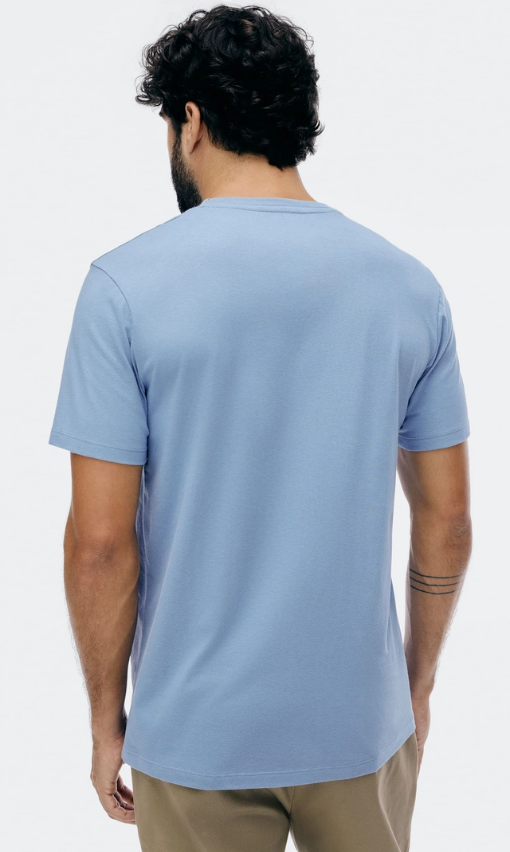 Camiseta Básica Hering Unissex Manga Curta World - Azul