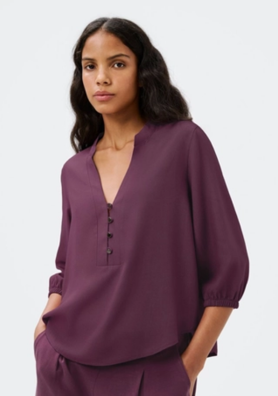 Blusa Básica Hering Feminina Manga 7/8 Bufante - Roxo