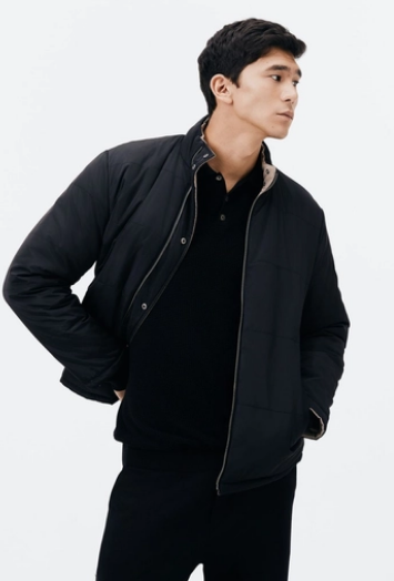 Jaqueta Hering Masculina Comfort Puffer Dupla Face - Preta