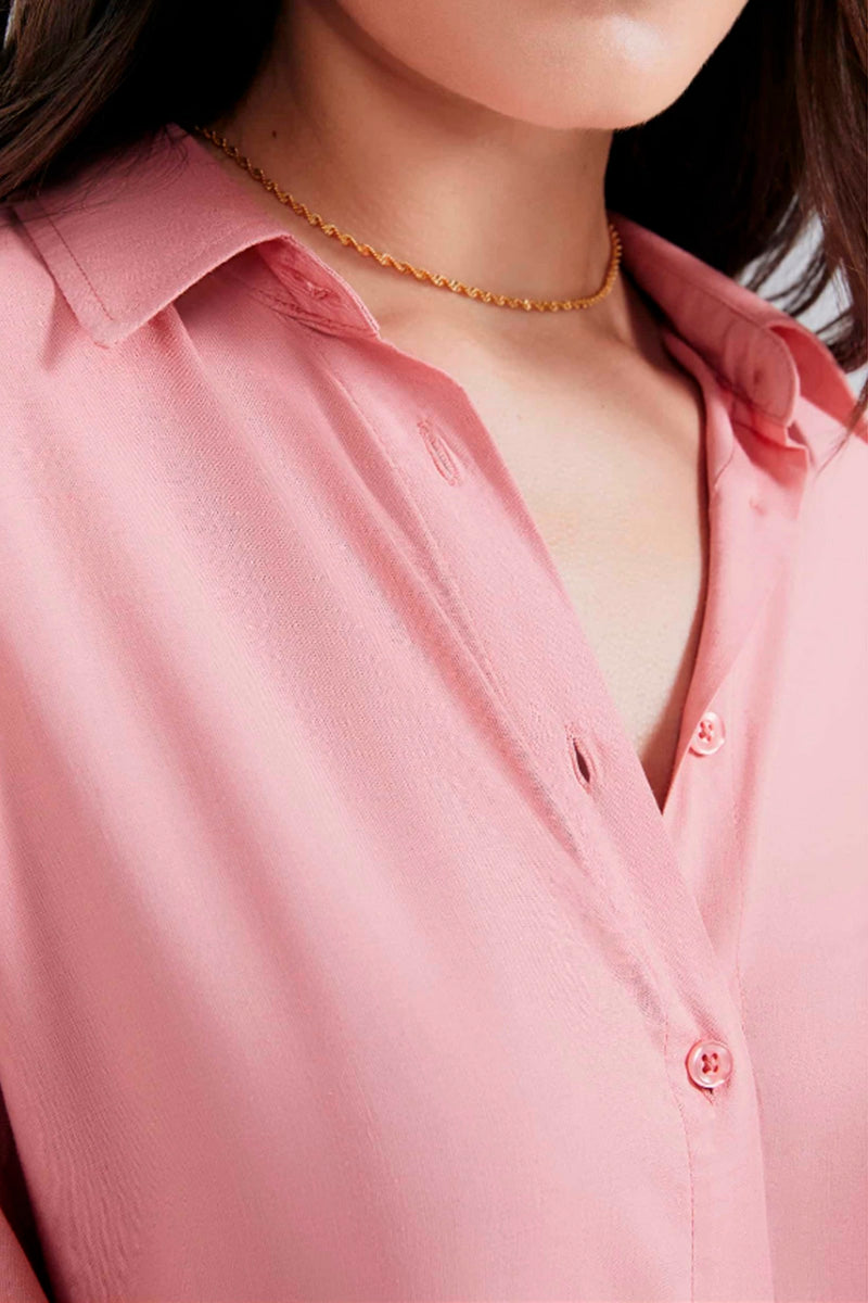 Camisa Em Viscolinho Hering Feminina - Rosa