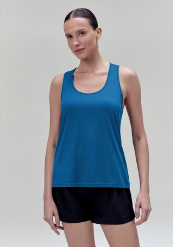 Regata Esportiva Hering Proteção Uv Nadador Feminina - azul