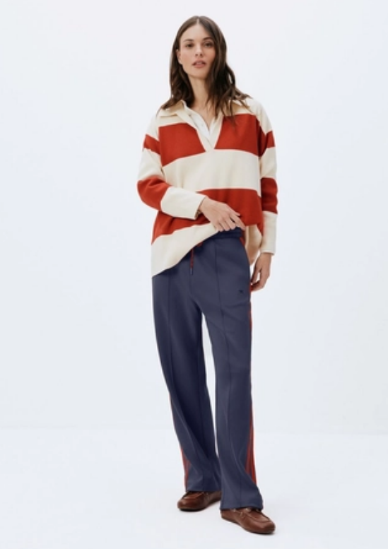Calça Hering com listras Lateral Feminina - Azul Marinho
