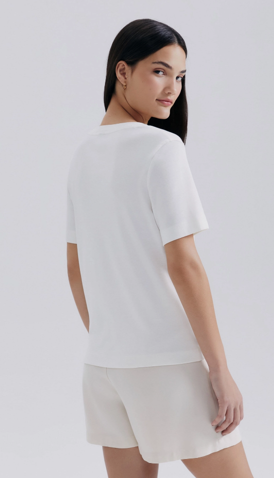 Blusa Básica Hering Feminina Decote V - Branco