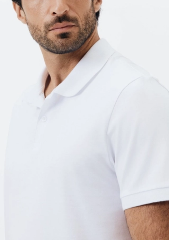 Camisa Polo Hering Algodão Pima Masculina - Branca