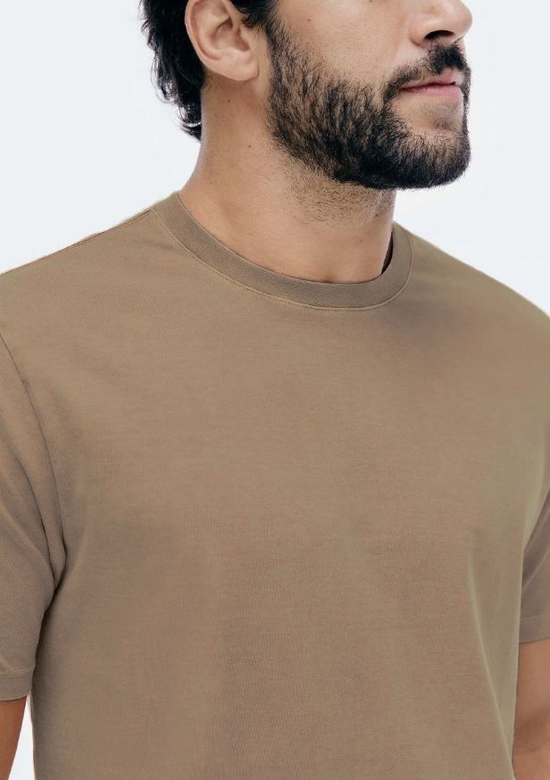 Camiseta Manga Curta Hering Comfort Estonada Super Cotton Masculina - Marrom