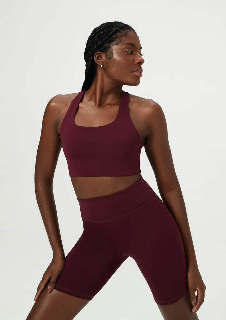 Bermuda Esportiva Hering Biker Com Fio Lycra Feminina - Vinho