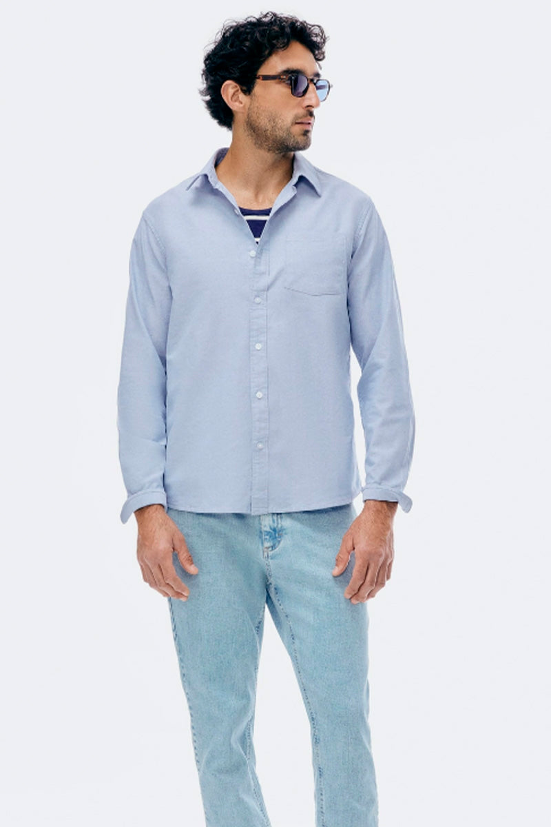 Camisa Básica Hering Oxford Masculina - Azul
