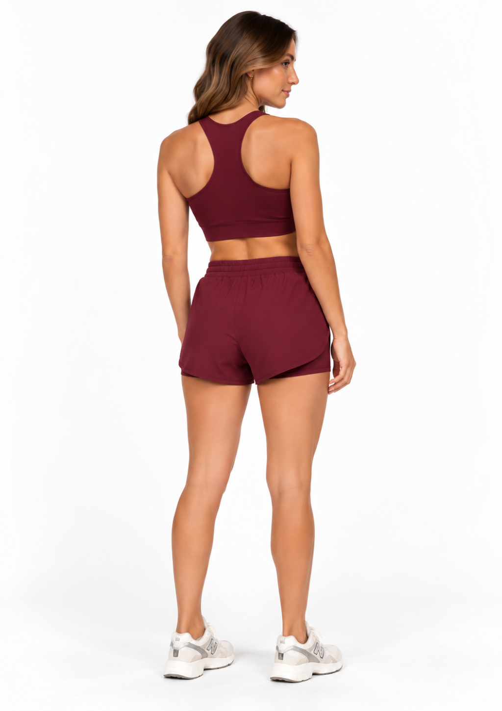 Short Fitness com Bermuda Interna e Bolso Feminino Zee Rucci - Bordô