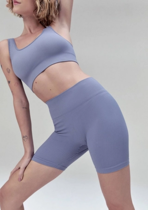 Bermuda Esportiva Hering Biker Sem Costura Feminina - Roxa