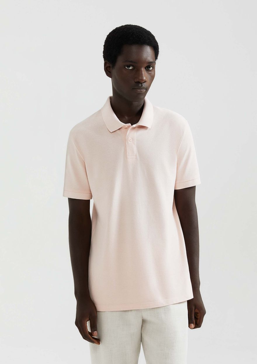 Camisa Polo Hering Básica Em Piquet Masculina - Bege