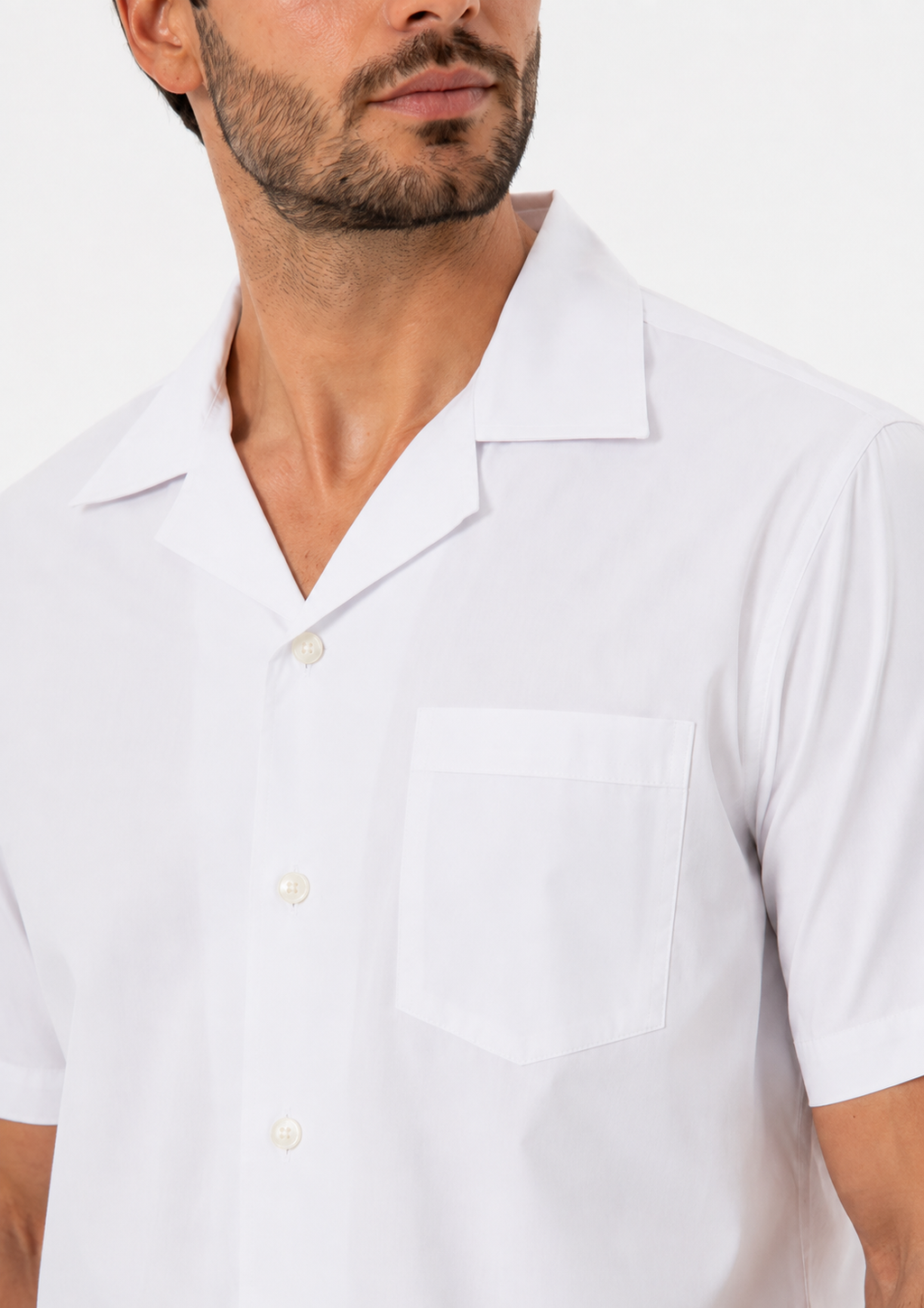 Camisa Manga Curta Slim Fit Masculina Arrow em Fibra de Bambu - Branco