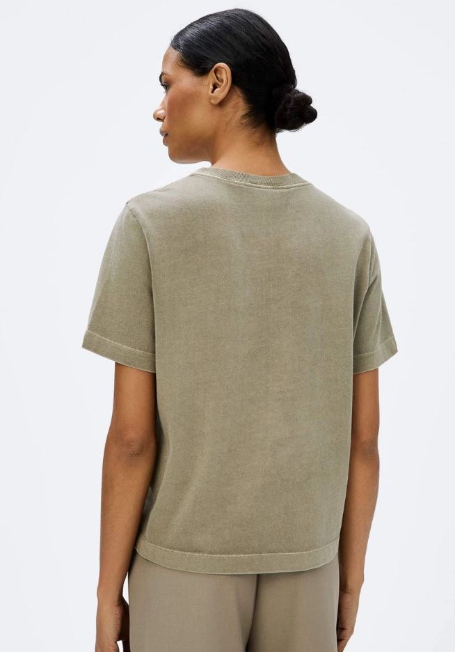 Blusa Hering Feminina Manga Curta Em Malha Binada - Verde