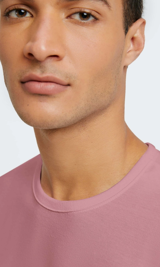 Camiseta Manga Curta Hering Slim World Básica Masculina - Rosa