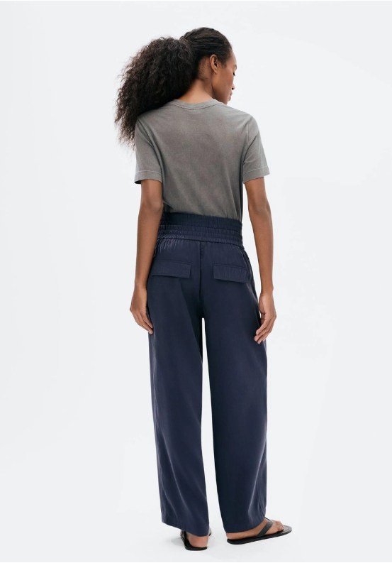 Calça Hering Reta Em Peach Touch Feminina - Azul