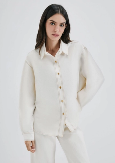 Camisa Sarja Hering Feminina - Off White