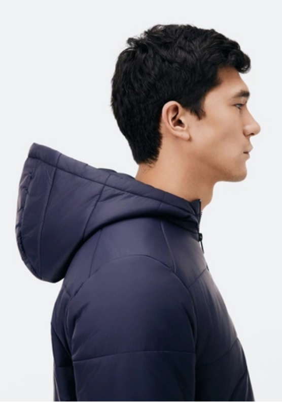 Jaqueta Básica Hering Puffer Com Capuz - Azul