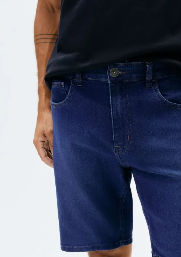 Bermuda Jeans Hering Reta Soft Touch Masculina - Azul