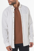 Camisa Básica Hering Em Sarja Masculina - Branca