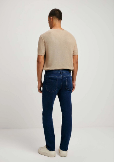 Calça Hering Slim Em Jeans Moletom Masculina - Azul