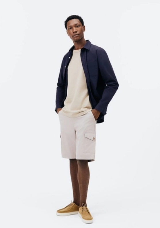 Camiseta Básica Hering Areia Em Algodão Peruano Masculina - Bege