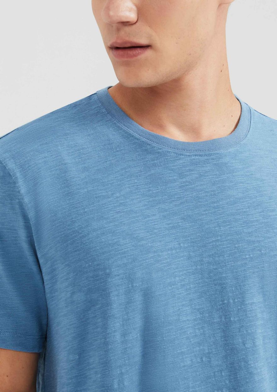 Camiseta Hering Comfort Em Malha Flamê Masculina - Azul