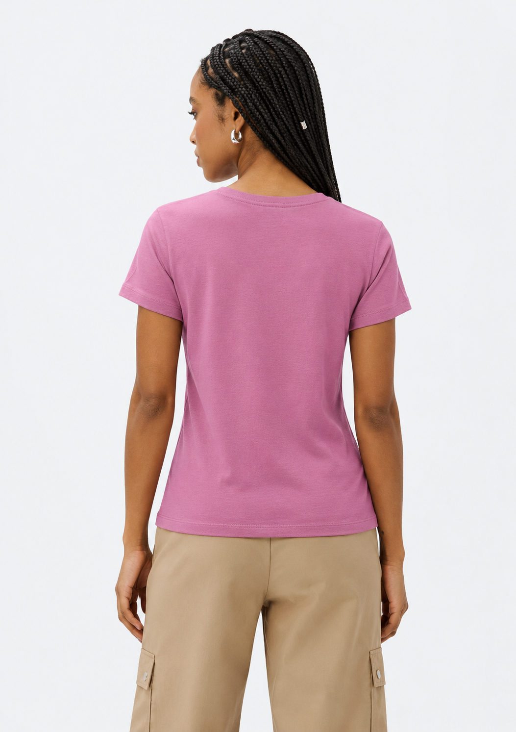 Camiseta Básica Feminina Slim World Hering - Rosa