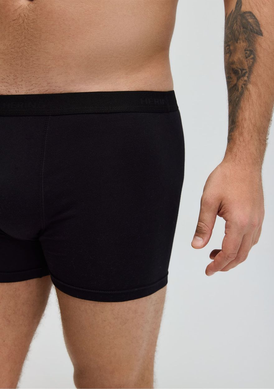Kit Cueca Hering Boxer Com Elástico Masculina PACK2 - Preto