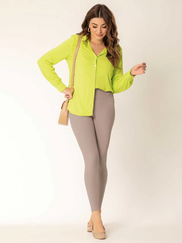 Calça Legging Cativa de Média Compressão  Feminina – Areia